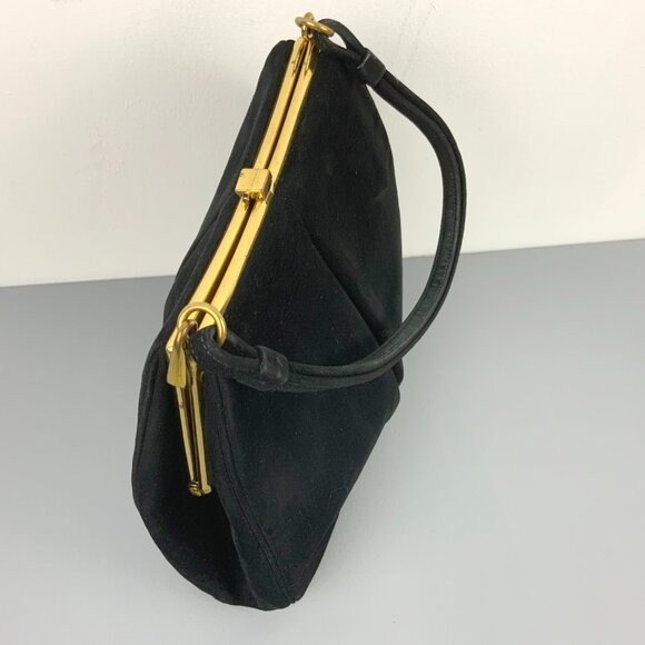 Vintage Coblentz Original Black Perma Suede Evening Bag Purse - Picture 12 of 16